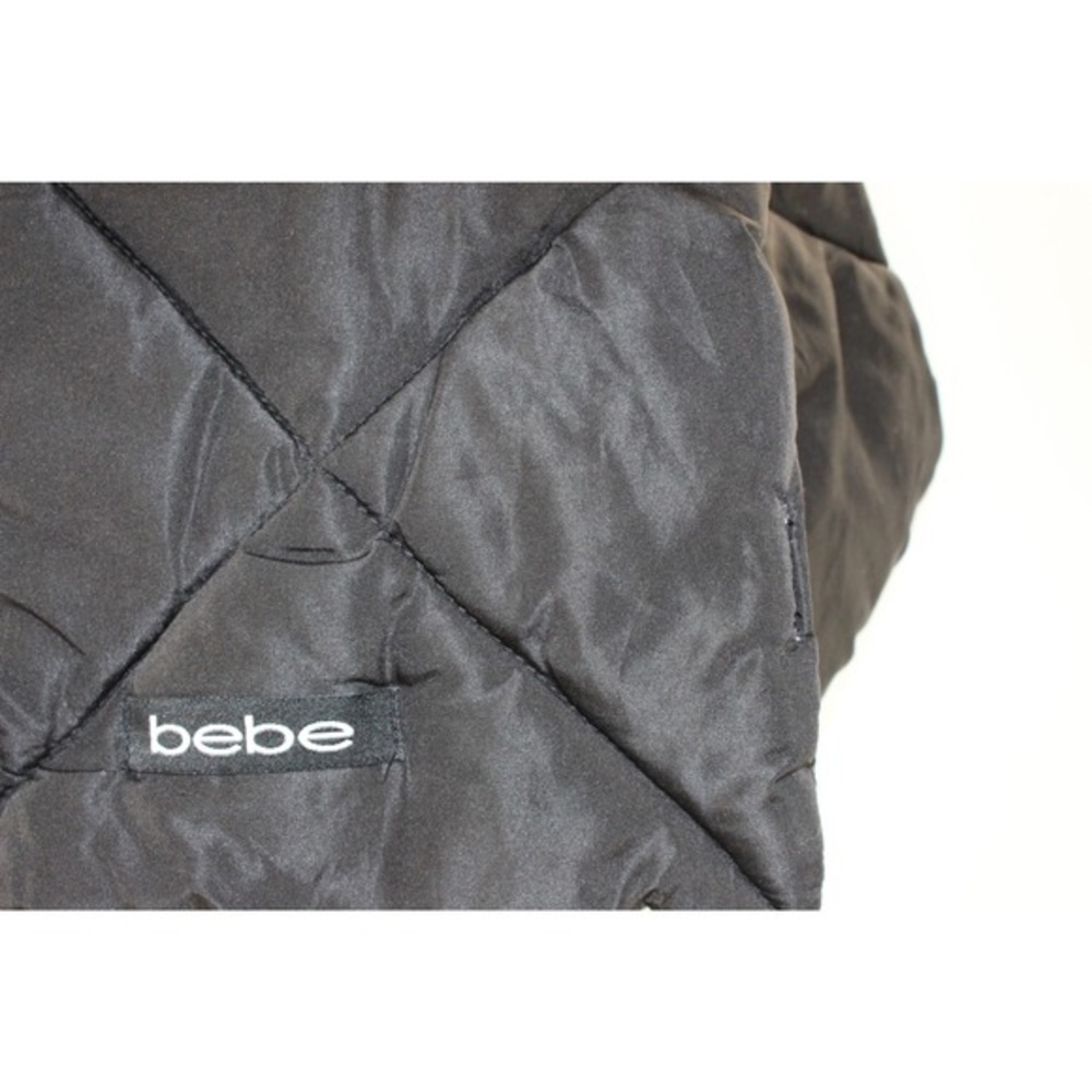 Bebe Puffer Scarf Quilted Pull-Through Winter Wrap OS Black - Picture 3 of 6
